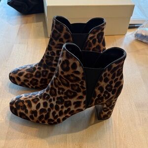 White House Black Market Leopard Print Ankle Boots